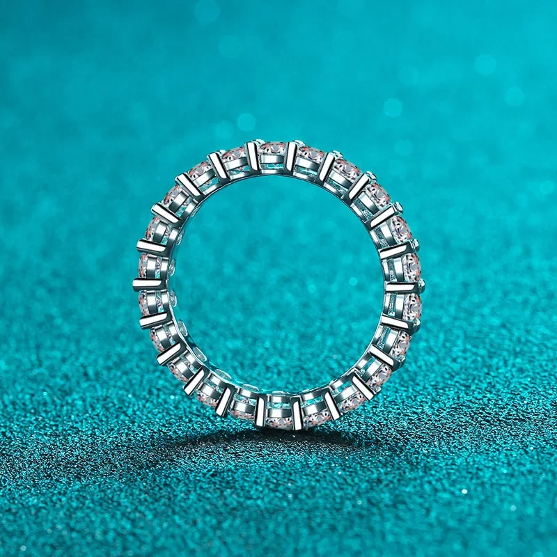 Moissanite Eternity Band Ring Stackable - NASIA 3 mm Moissanite Taşlı Kadın