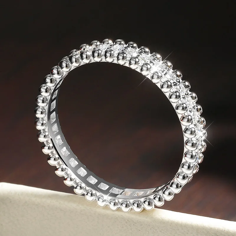 Moissanite Eternity Band Ring Stackable - FCGJHW D VVS1 Moissanite Taşlı Kadın