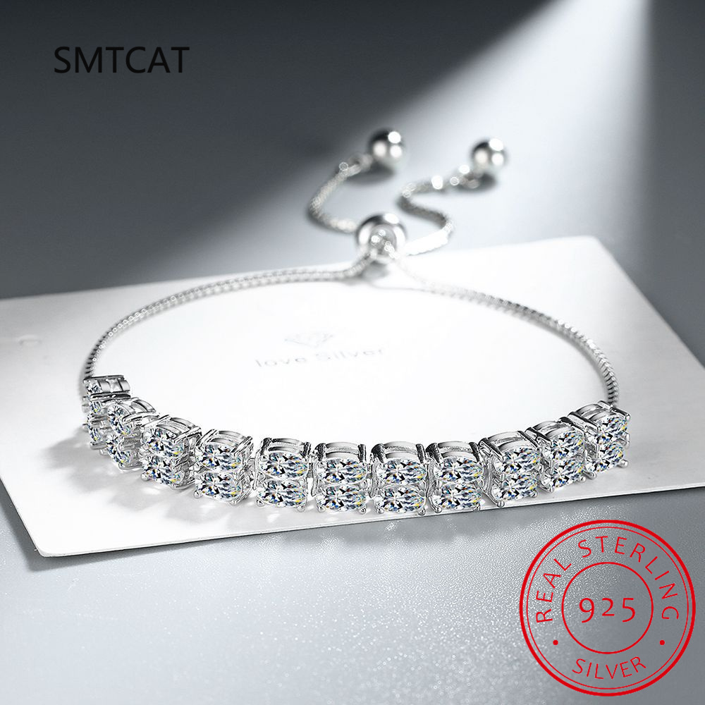 Moissanite Tennis Bracelet 925 Sterling - 6mm Mozanit tenis bilekliği El Üzerinde