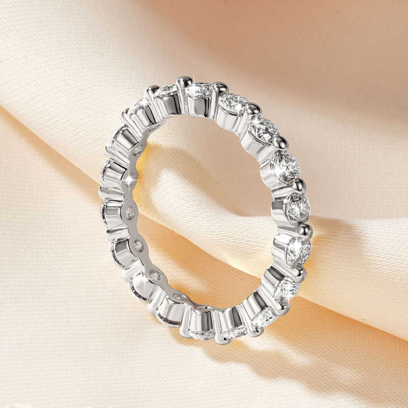 Moissanite Eternity Band Ring Stackable - IOGOU Köpüklü 3mm 2.5mm D Mozanit