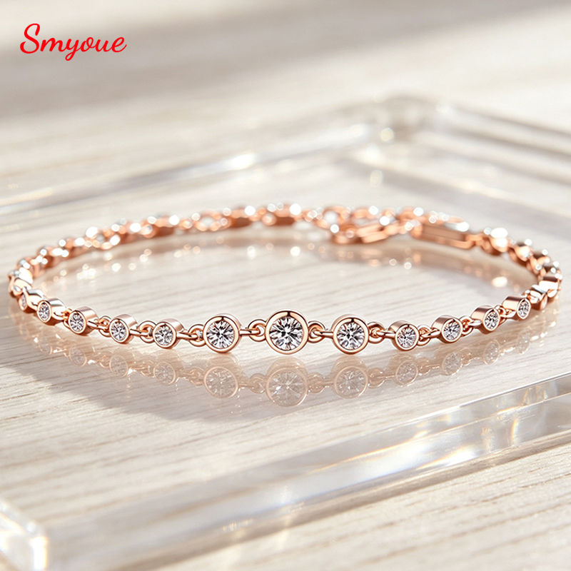 Moissanite Tennis Bracelet 925 Sterling - Smyoue Gradyan Taşlı Tüm Mozanit Tenis