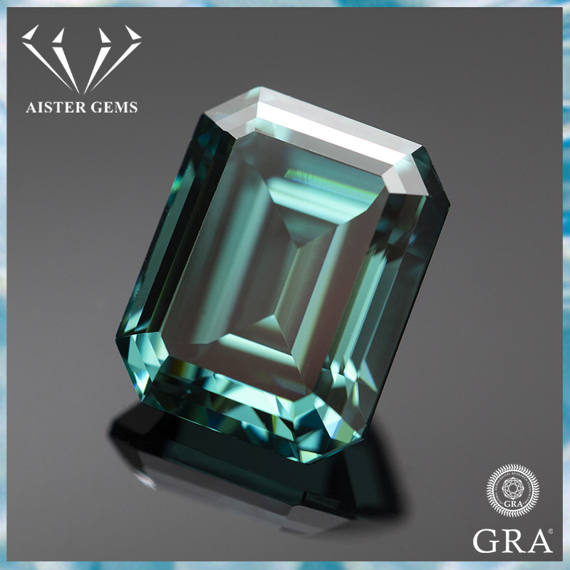 Gra Certificate Loose Moissanite Stone - Solmayan Zümrüt Yeşili Moissanite Taşı, Zümrüt