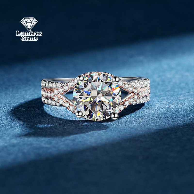 Moissanite Engagement Ring 2 Carat D Vvs1 - LumièRe Gems 2 Karat D-Renk VVS1