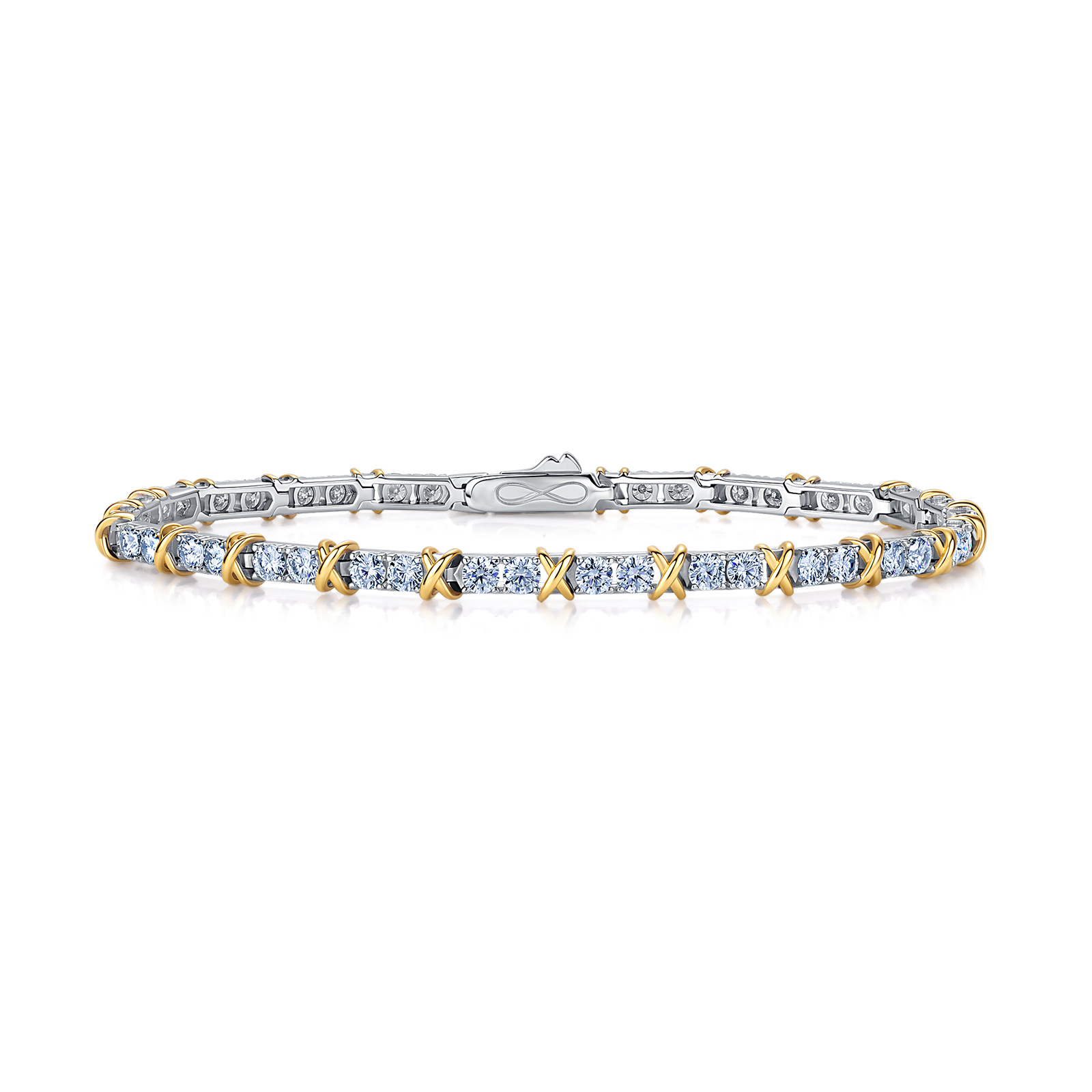 Moissanite Tennis Bracelet 925 Sterling - TY İki Renkli X-Link 925 Ayar