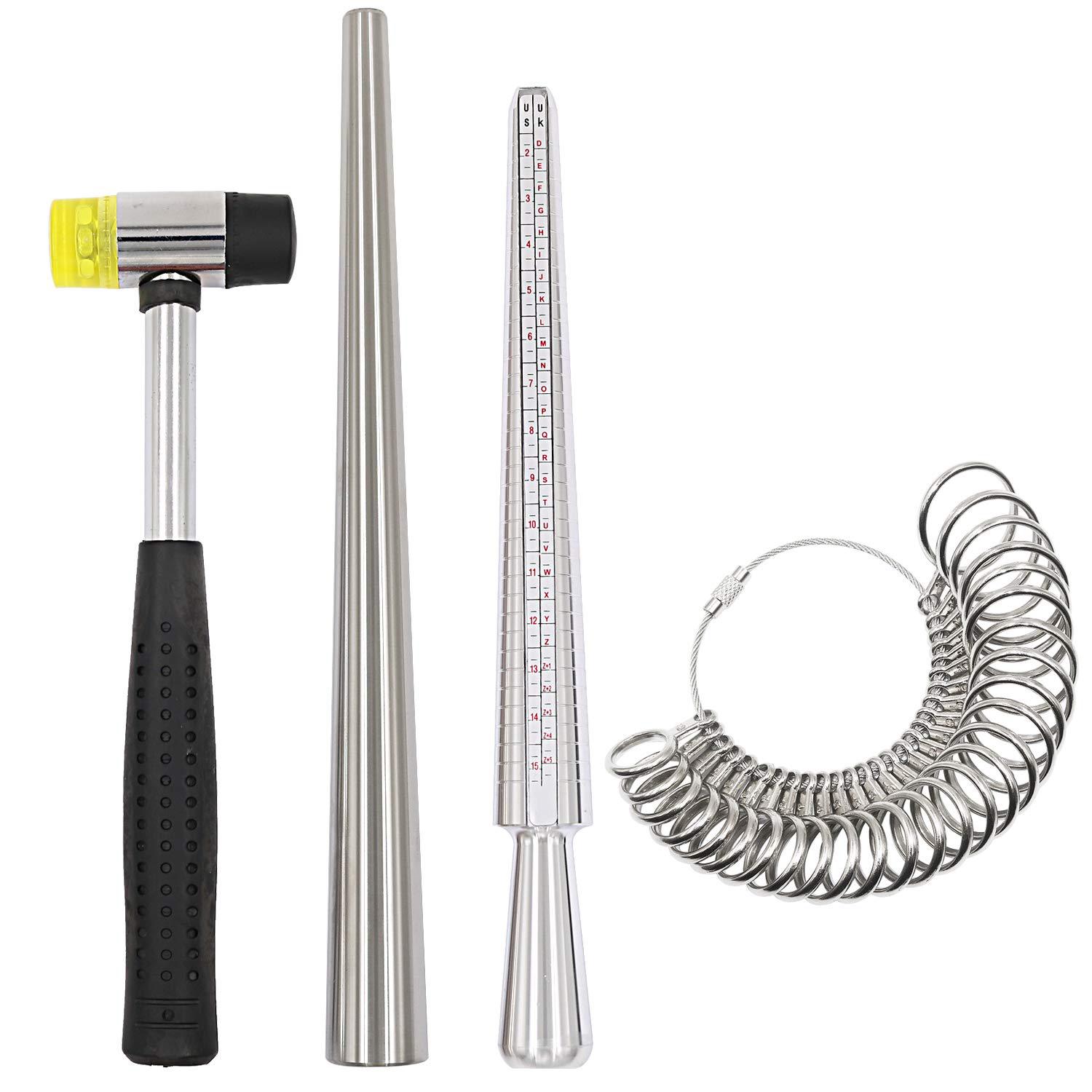 Ring Sizer Measuring Tool Mandrel Set - Metal Yüzük Ölçer, Parmak Ölçü Çubuğu,