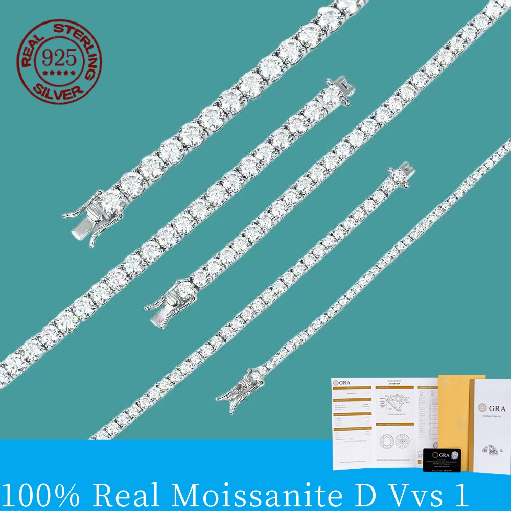 Moissanite Tennis Bracelet 925 Sterling - Moda Basit Mozanit Tenis Bileklikleri S925