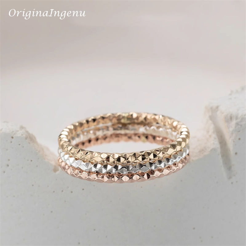 Lab Grown Diamond Ring 14K Gold - 14K Altın Kaplama Üç Renkli Yüzük,