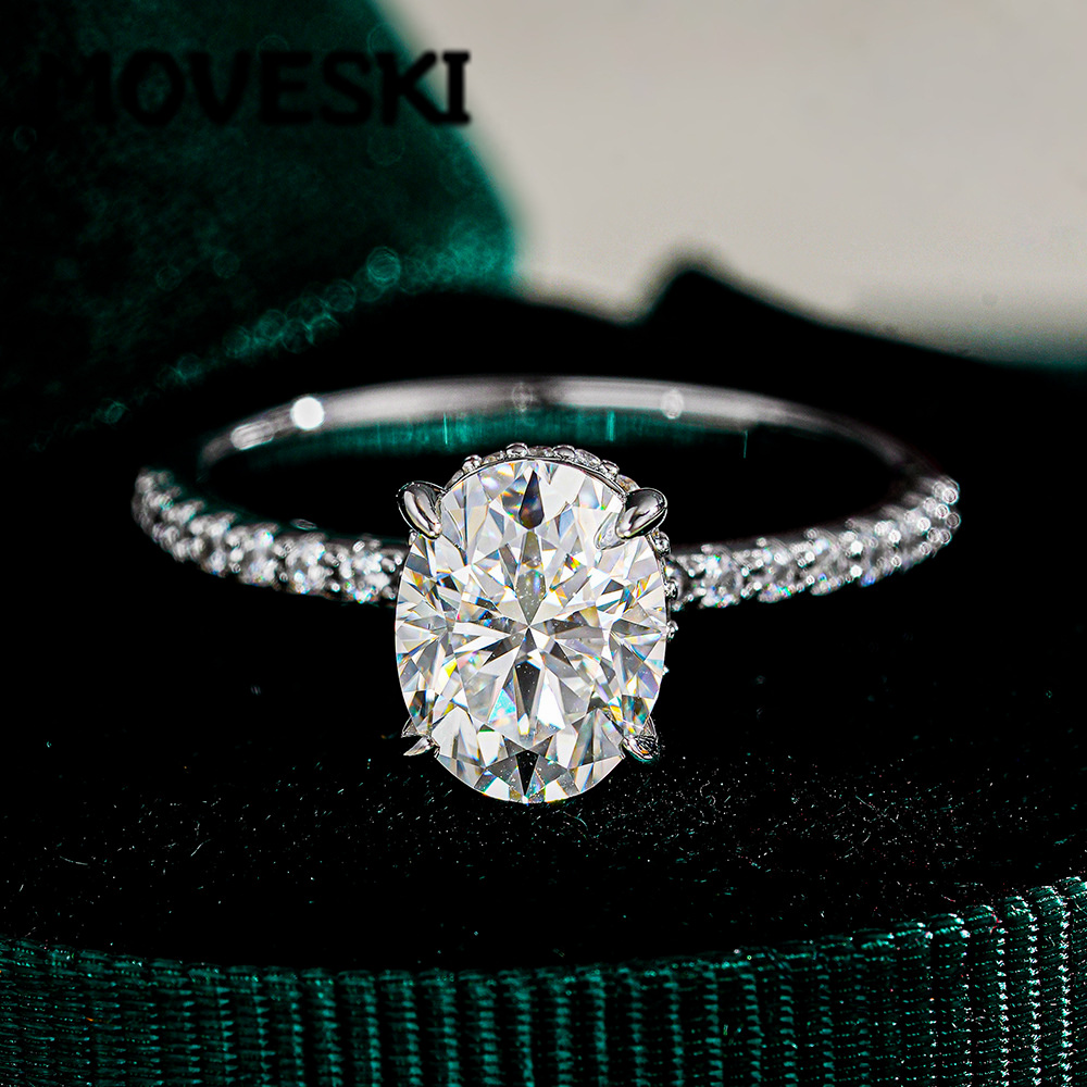 Moissanite Engagement Ring 2 Carat D Vvs1 - Lüks 925 Ayar Gümüş 1/2/3 Karat