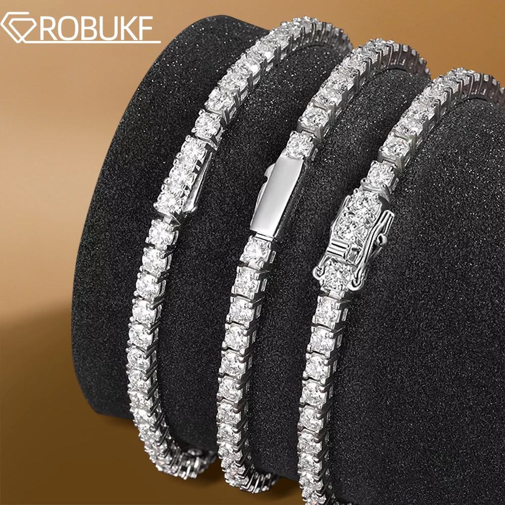 Moissanite Tennis Bracelet 925 Sterling - 3mm 4mm Mozanit Tenis Bilezikler Kadın
