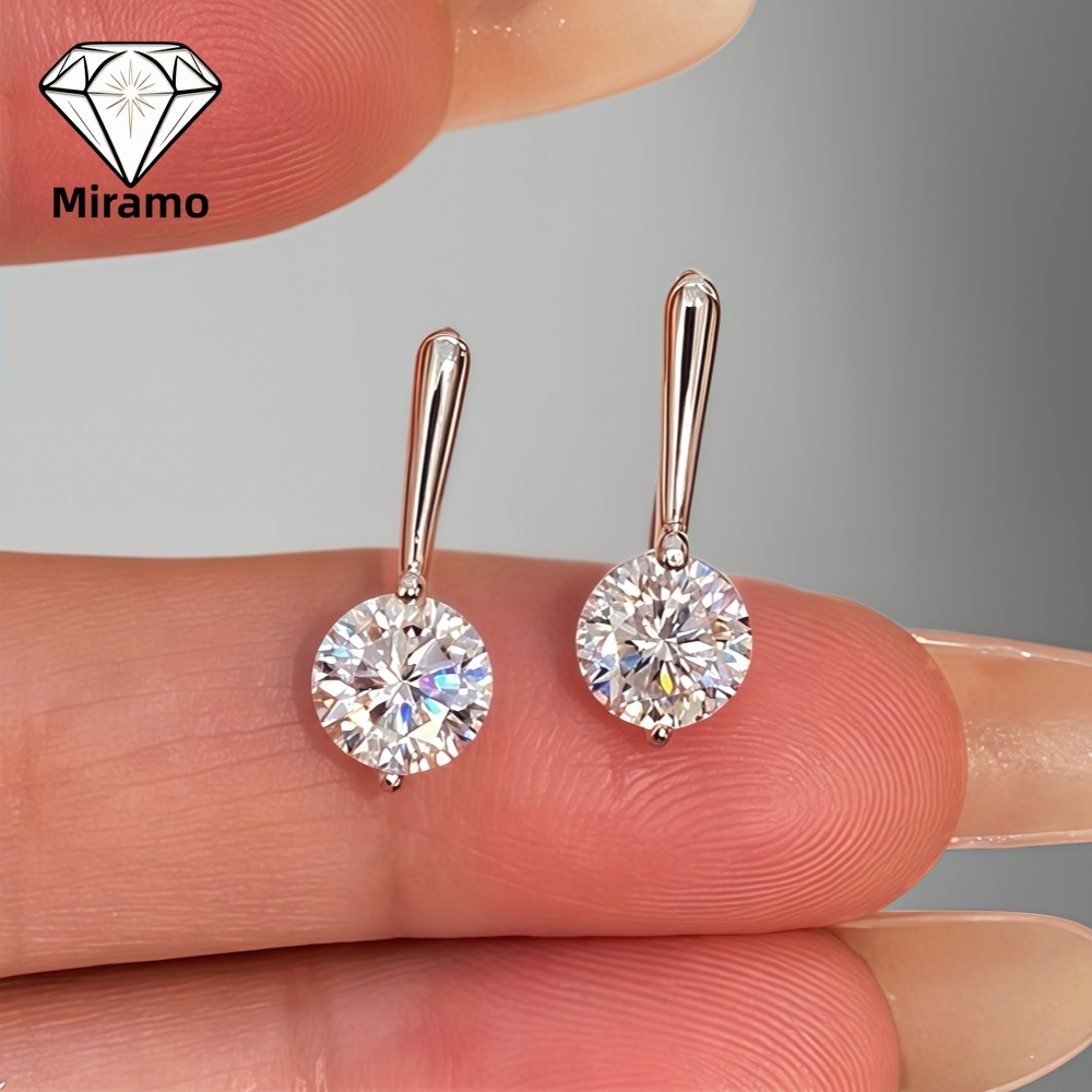 0.5-1CT Yuvarlak Kesim Moissan - Moissanite Stud Earrings Round Cut 1Ct incelemesi ve fiyatı