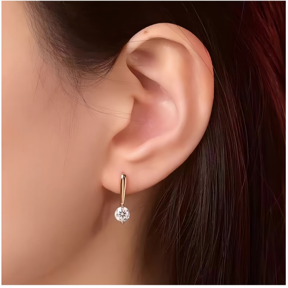 0.5-1CT Yuvarlak Kesim Moissan - Moissanite Stud Earrings Round Cut 1Ct incelemesi ve fiyatı