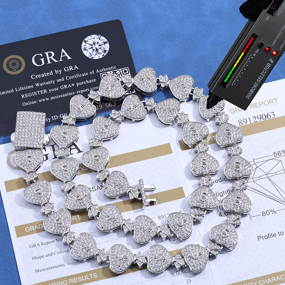 % 100 Geçiş Pırlanta Testi Moz - Moissanite Cuban Link Chain Iced Out incelemesi ve fiyatı