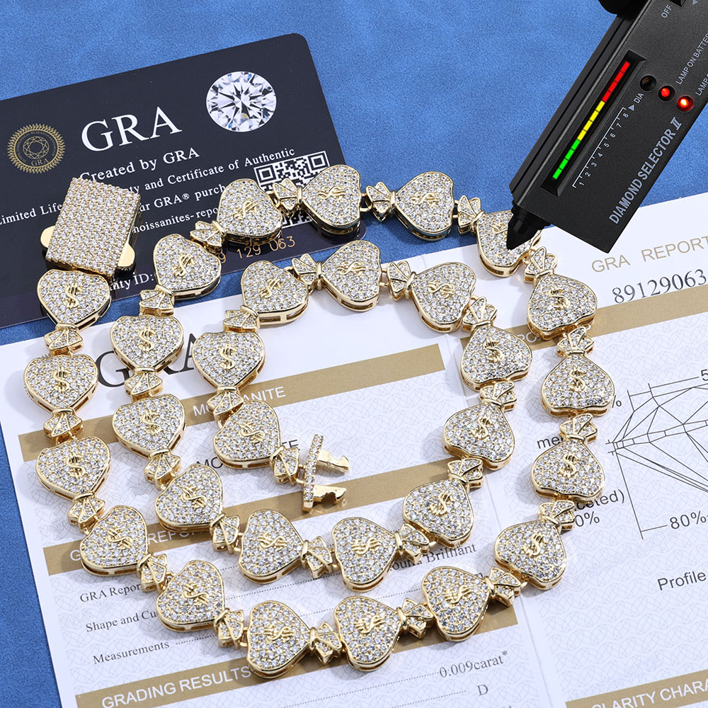 % 100 Geçiş Pırlanta Testi Moz - Moissanite Cuban Link Chain Iced Out incelemesi ve fiyatı