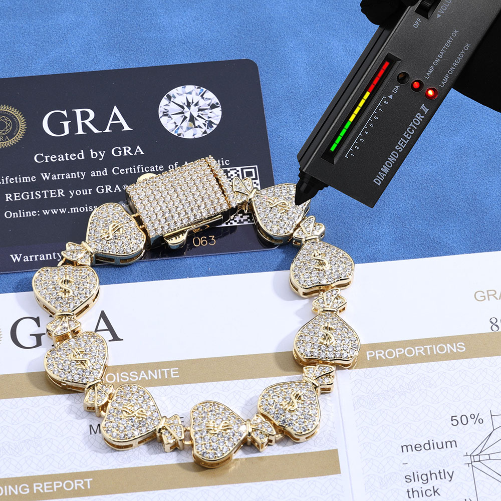 % 100 Geçiş Pırlanta Testi Moz - Moissanite Cuban Link Chain Iced Out incelemesi ve fiyatı