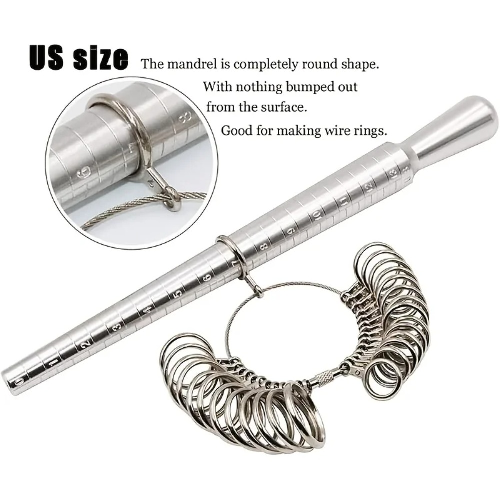 3 Parçalı ABD Ölçüsü Yüzük Ölç - Ring Sizer Measuring Tool Mandrel Set incelemesi ve fiyatı
