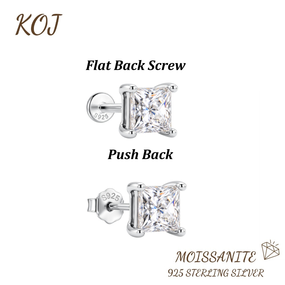 KOJ 1PC S925 Gümüş 0,5/1 Karat - Moissanite Stud Earrings Round Cut 1Ct incelemesi ve fiyatı