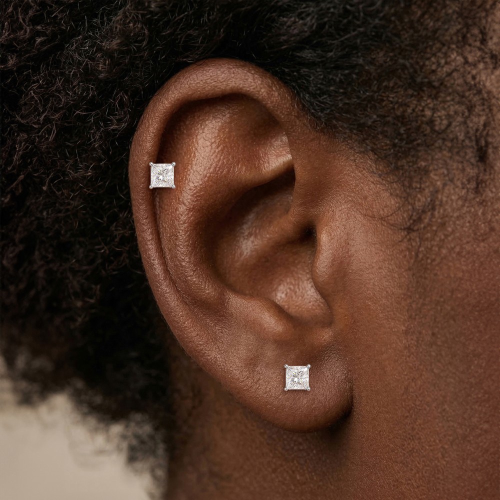 KOJ 1PC S925 Gümüş 0,5/1 Karat - Moissanite Stud Earrings Round Cut 1Ct incelemesi ve fiyatı