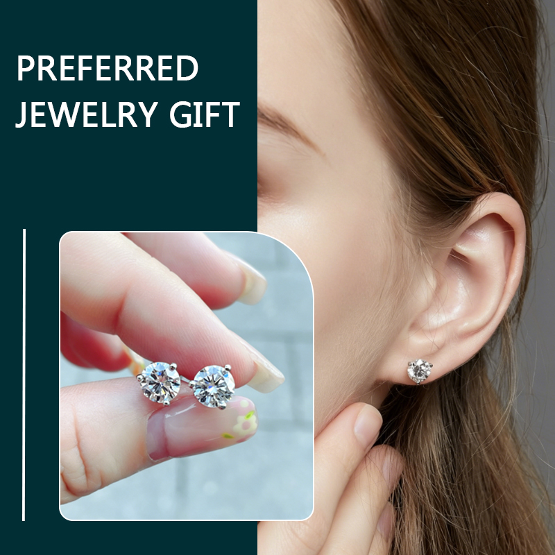 WES 1CT Mozanit Saplama Küpe 9 - Moissanite Stud Earrings Round Cut 1Ct incelemesi ve fiyatı