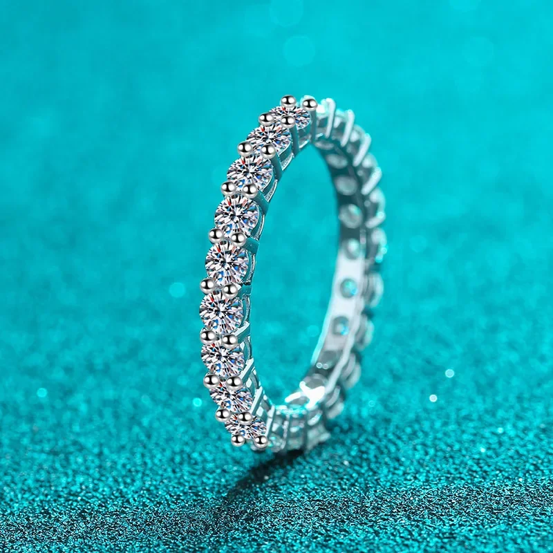 NASIA 3 mm Moissanite Taşlı Ka - Moissanite Eternity Band Ring Stackable incelemesi ve fiyatı