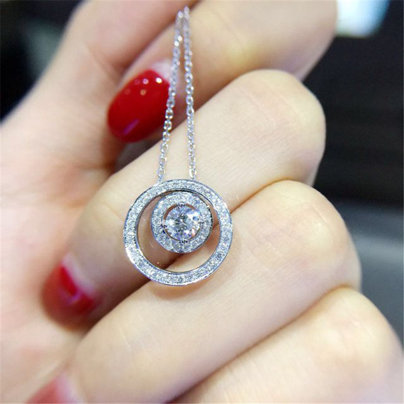 2 in 1 Lab elmas kolye gerçek  - Moissanite Pendant Necklace Solitaire incelemesi ve fiyatı