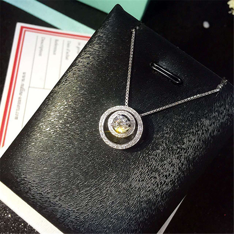 2 in 1 Lab elmas kolye gerçek  - Moissanite Pendant Necklace Solitaire incelemesi ve fiyatı