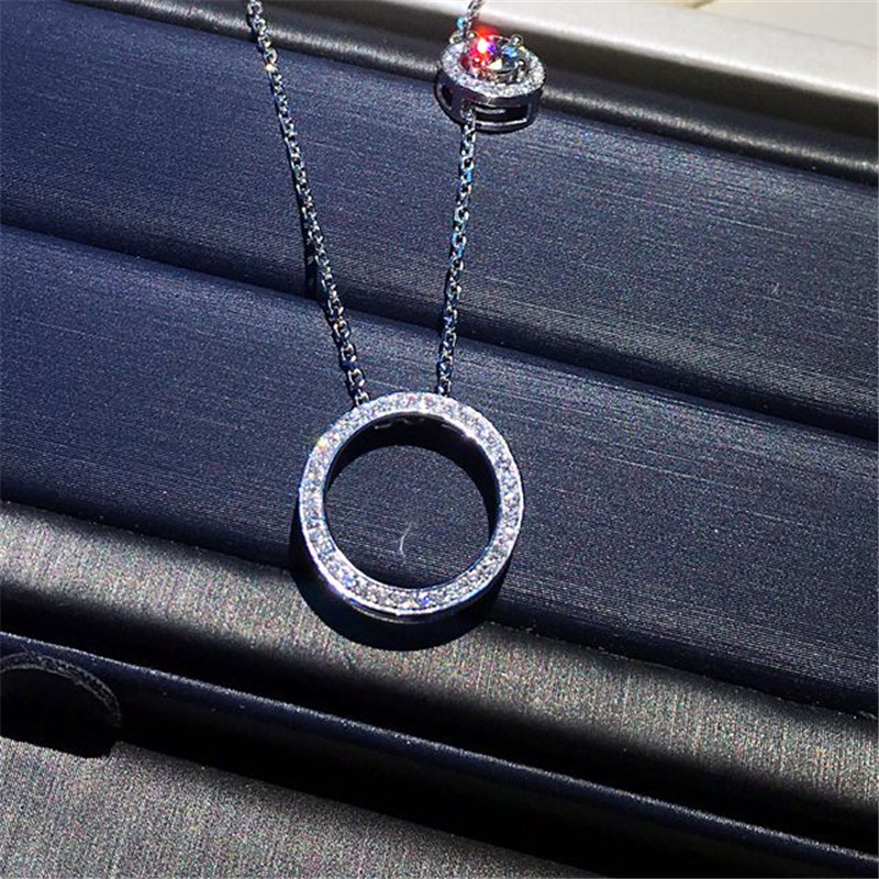2 in 1 Lab elmas kolye gerçek  - Moissanite Pendant Necklace Solitaire incelemesi ve fiyatı