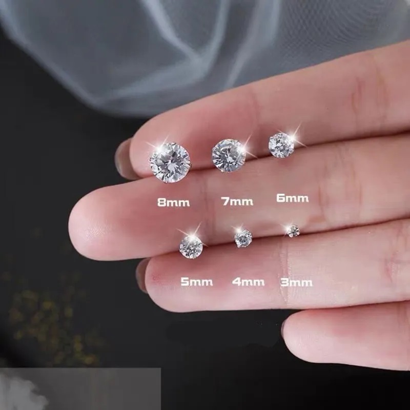 D Renk 1CT Mozanit Saplama Küp - Moissanite Stud Earrings Round Cut 1Ct incelemesi ve fiyatı