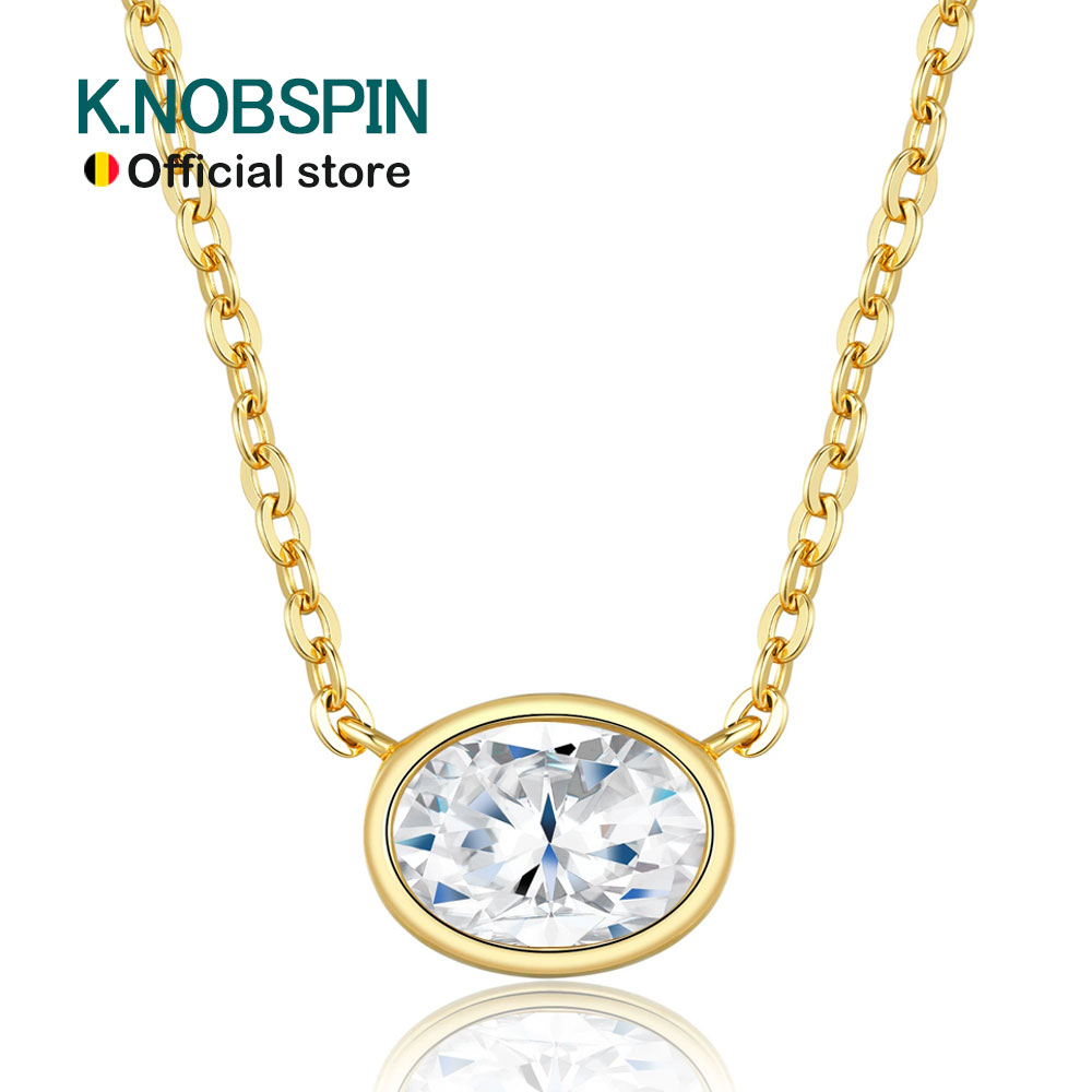 KNOBSPIN 2ct Oval Kesim Mozani - Moissanite Pendant Necklace Solitaire incelemesi ve fiyatı