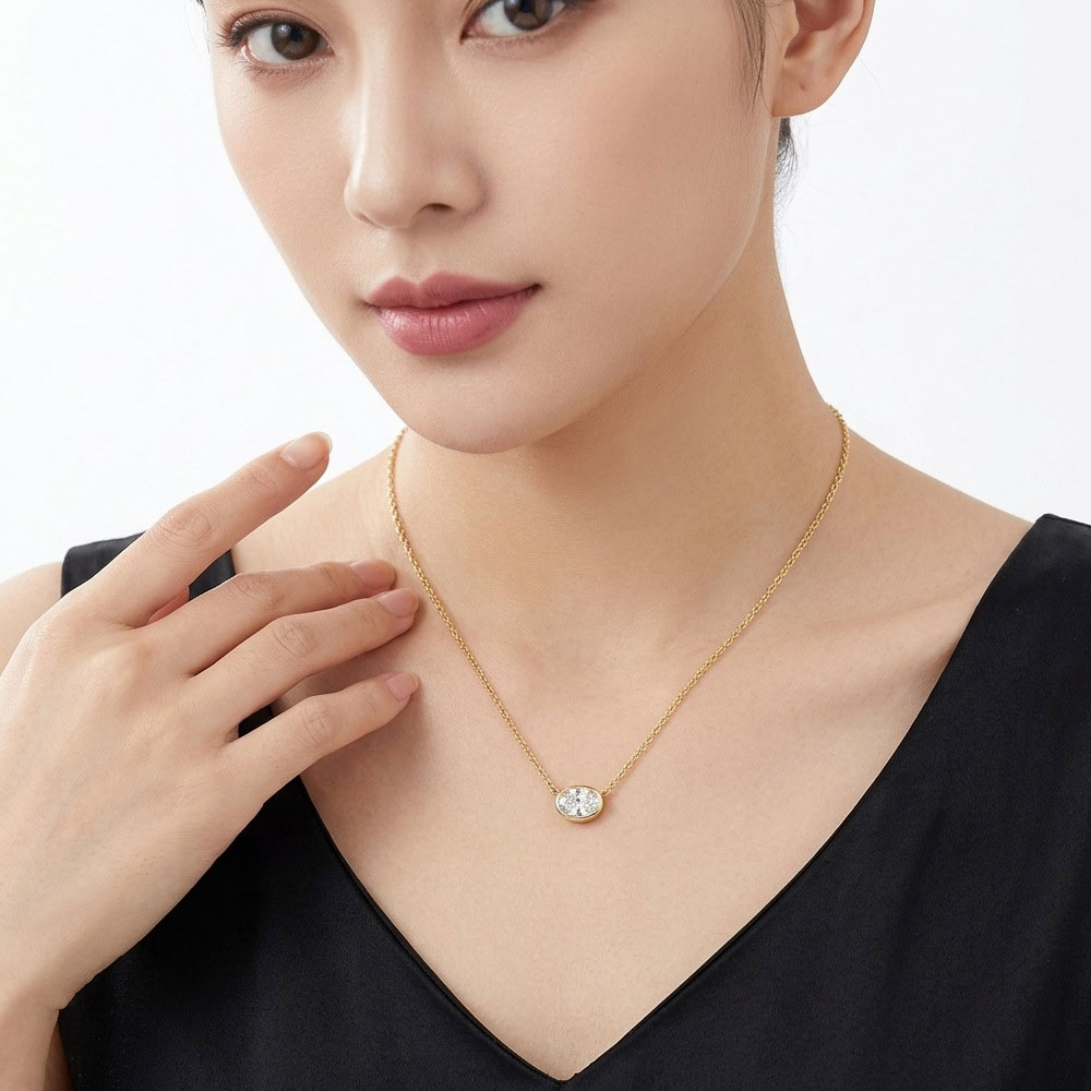 KNOBSPIN 2ct Oval Kesim Mozani - Moissanite Pendant Necklace Solitaire incelemesi ve fiyatı