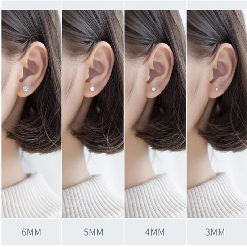 D Renk 1CT Mozanit Saplama Küp - Moissanite Stud Earrings Round Cut 1Ct incelemesi ve fiyatı