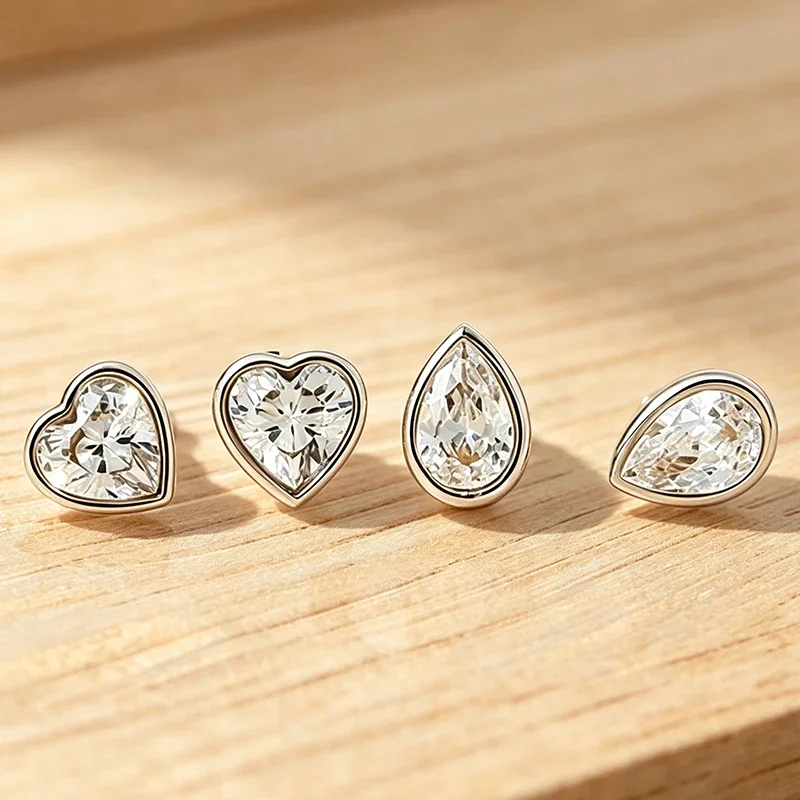 FCGJHW Çerçeveli, Armut Kesim  - Moissanite Stud Earrings Round Cut 1Ct incelemesi ve fiyatı