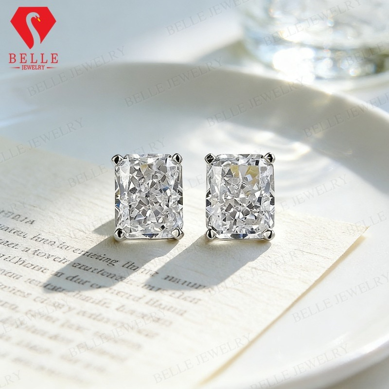 0.5/1ct D Renk Mozanit Küpe Yu - Moissanite Stud Earrings Round Cut 1Ct incelemesi ve fiyatı
