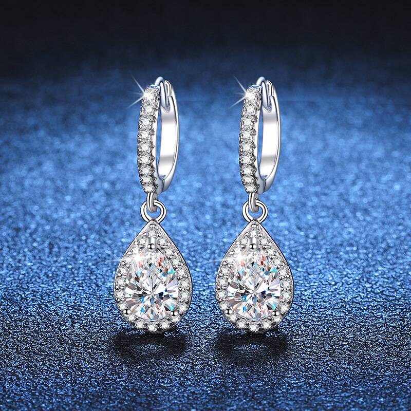 JoiasHome 1CT Armut Kesim Moza - Moissanite Stud Earrings Round Cut 1Ct incelemesi ve fiyatı