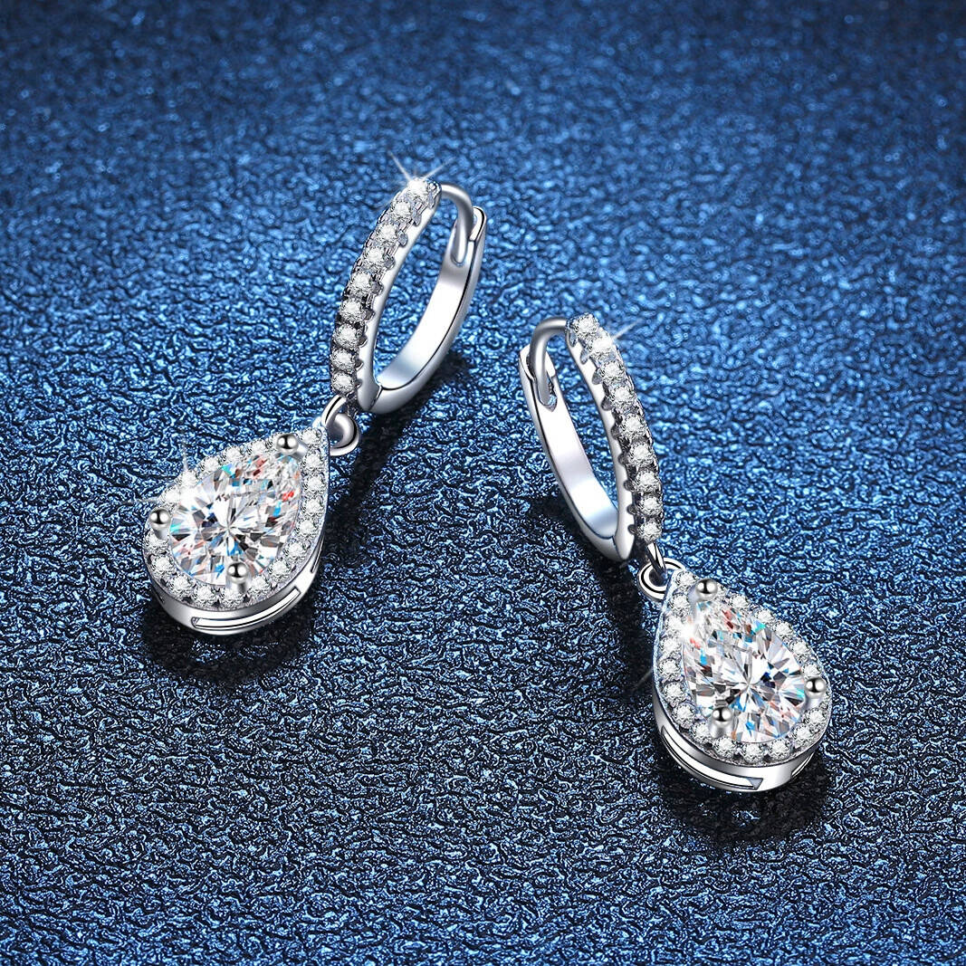 JoiasHome 1CT Armut Kesim Moza - Moissanite Stud Earrings Round Cut 1Ct incelemesi ve fiyatı