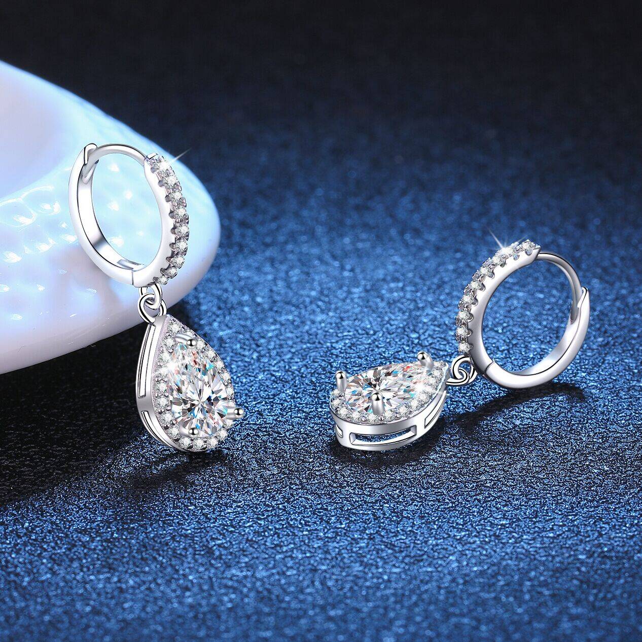 JoiasHome 1CT Armut Kesim Moza - Moissanite Stud Earrings Round Cut 1Ct incelemesi ve fiyatı