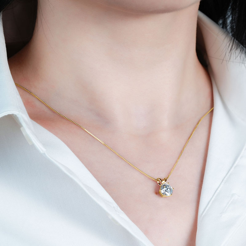 OXTAO D VVS1 0,5-5 karat Moiss - Moissanite Pendant Necklace Solitaire incelemesi ve fiyatı