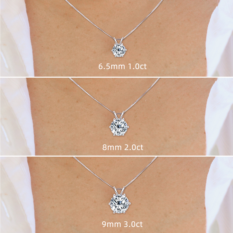 OXTAO D VVS1 0,5-5 karat Moiss - Moissanite Pendant Necklace Solitaire incelemesi ve fiyatı