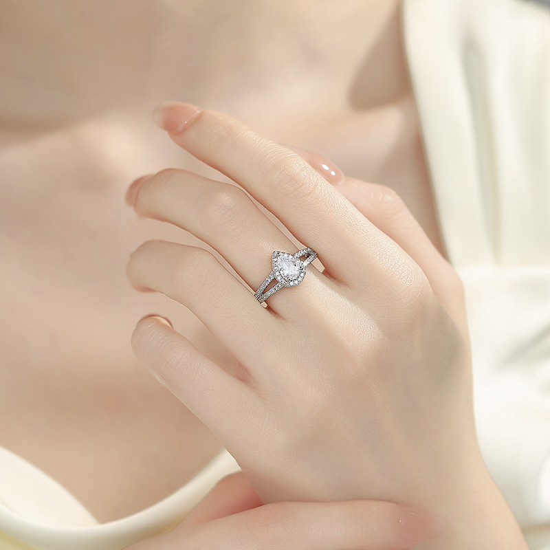Su Damlası Moissanite Taşlı So - Moissanite Eternity Band Ring Stackable incelemesi ve fiyatı
