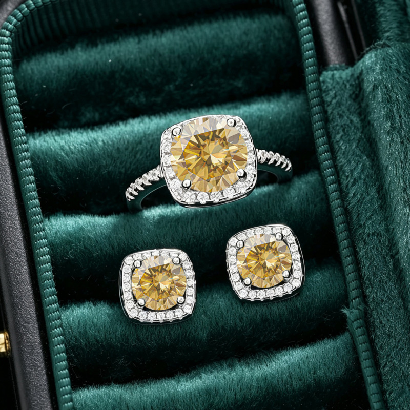 BR S925 Gümüş, 18K Beyaz Altın - Moissanite Stud Earrings Round Cut 1Ct incelemesi ve fiyatı