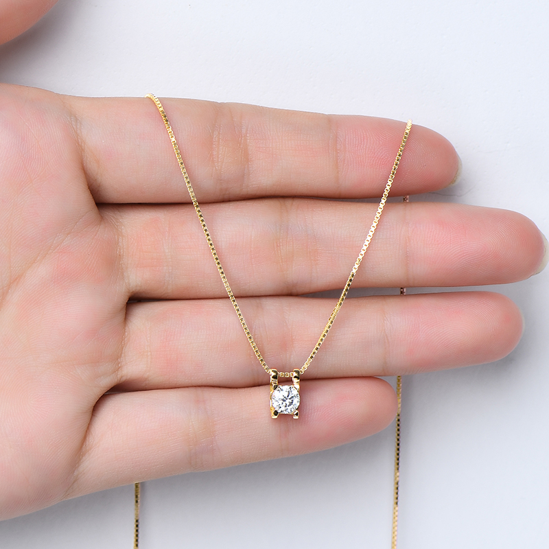 Anziw 5MM Sparkling D Moissani - Moissanite Pendant Necklace Solitaire incelemesi ve fiyatı