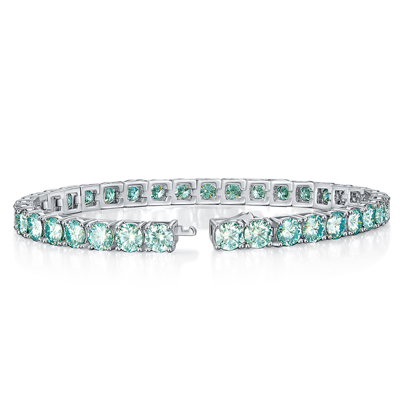 KEEP YES 4mm/5mm Mavi Yeşil Mo - Moissanite Tennis Bracelet 925 Sterling incelemesi ve fiyatı
