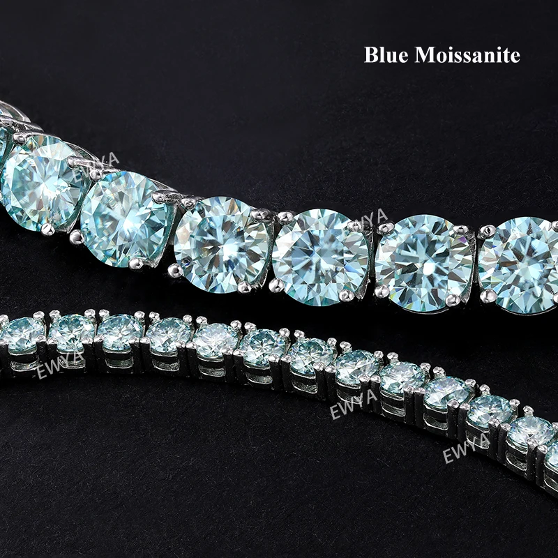 EWYA tam 3/4/5/6.5MM D renk ma - Moissanite Tennis Bracelet 925 Sterling incelemesi ve fiyatı