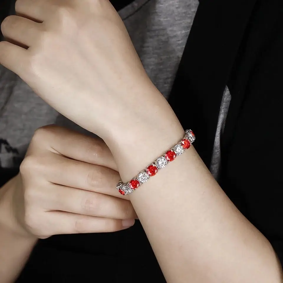 EWYA tam 3/4/5/6.5MM D renk ma - Moissanite Tennis Bracelet 925 Sterling incelemesi ve fiyatı