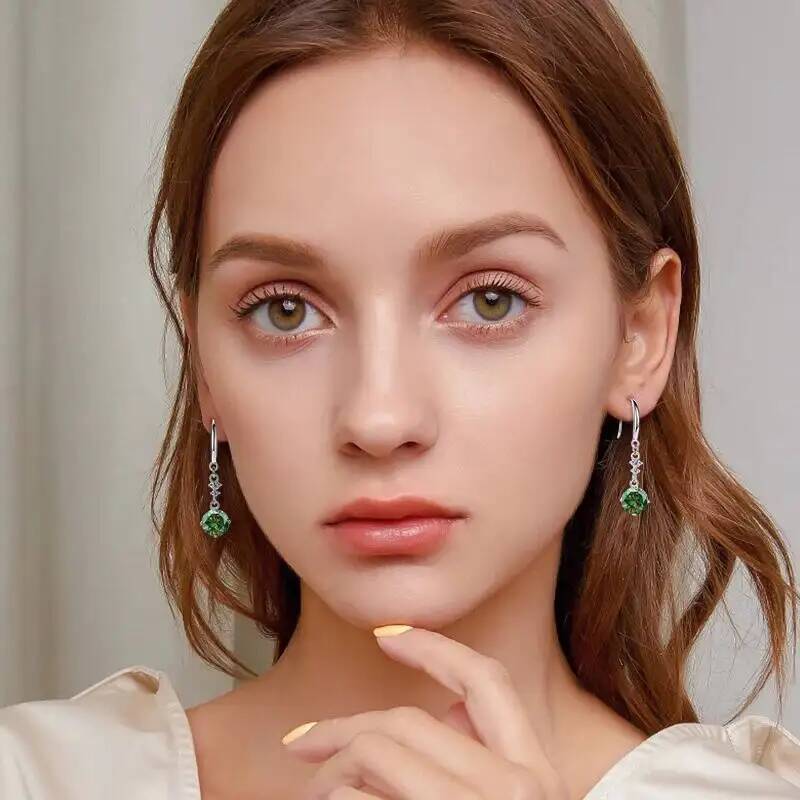 1CT 925 Ayar Gümüş Damla Küpel - Moissanite Stud Earrings Round Cut 1Ct incelemesi ve fiyatı