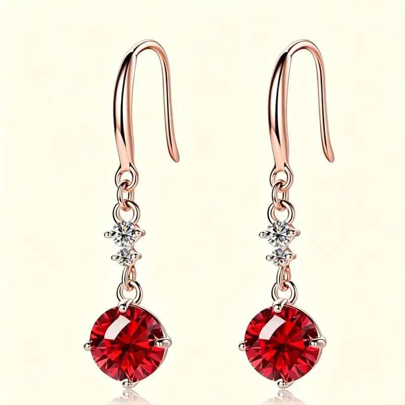 1CT 925 Ayar Gümüş Damla Küpel - Moissanite Stud Earrings Round Cut 1Ct incelemesi ve fiyatı