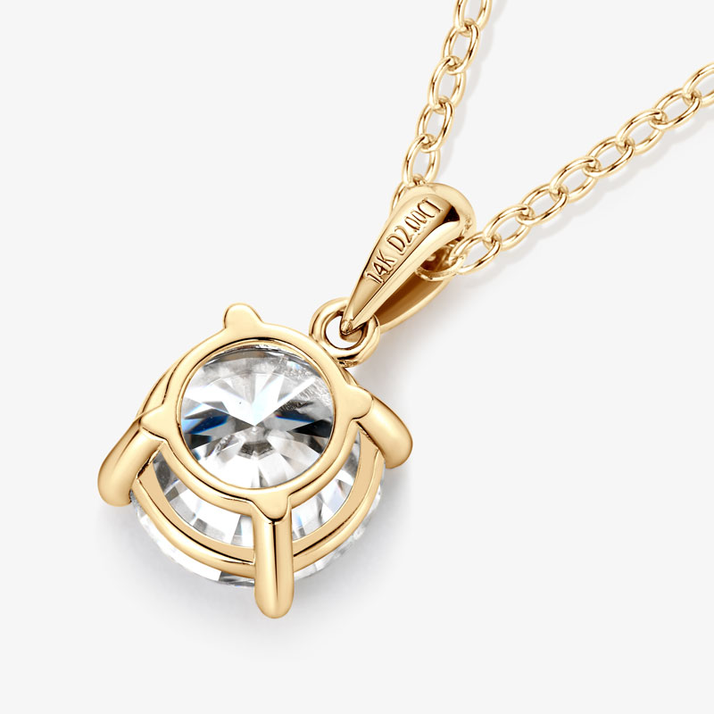 IOGOU 14K Katı Altın Kolye 8mm - Moissanite Pendant Necklace Solitaire incelemesi ve fiyatı