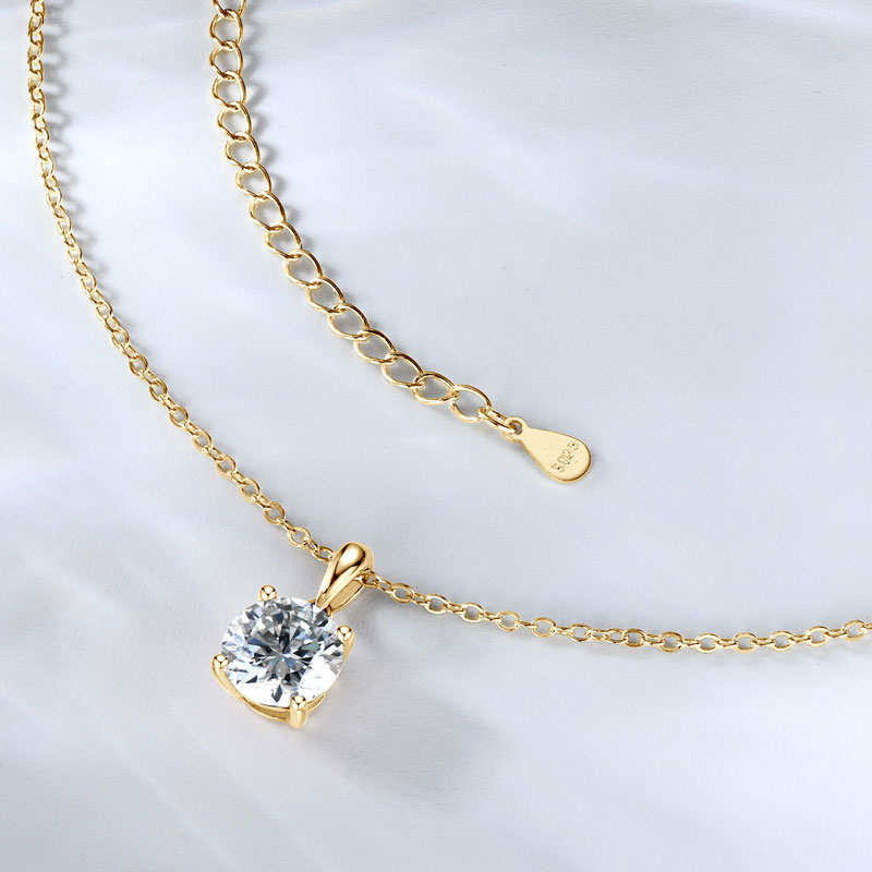 IOGOU 14K Katı Altın Kolye 8mm - Moissanite Pendant Necklace Solitaire incelemesi ve fiyatı