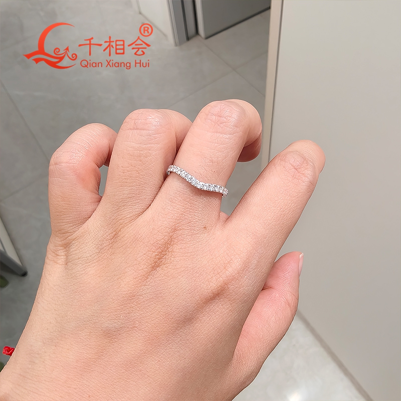 S925 Ayar Gümüş D beyaz vvs Mo - Moissanite Eternity Band Ring Stackable incelemesi ve fiyatı