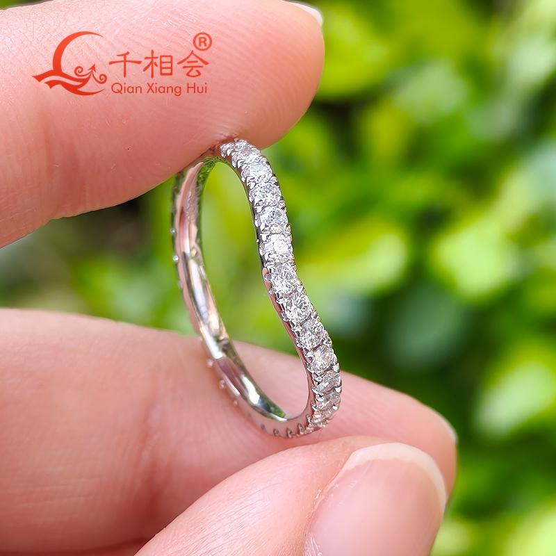 S925 Ayar Gümüş D beyaz vvs Mo - Moissanite Eternity Band Ring Stackable incelemesi ve fiyatı