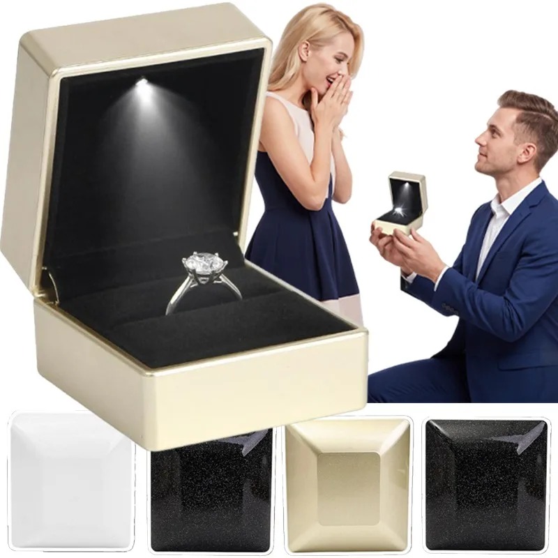 LED Halka Kutusu Kare Kadife T - Velvet Ring Box Led Light Proposal incelemesi ve fiyatı